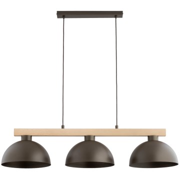 Cable-hung pendant light VERTA 3xE27/15W/230V brown/beige