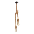 Cable-hung pendant light VIDEA 2xE27/40W/230V brown