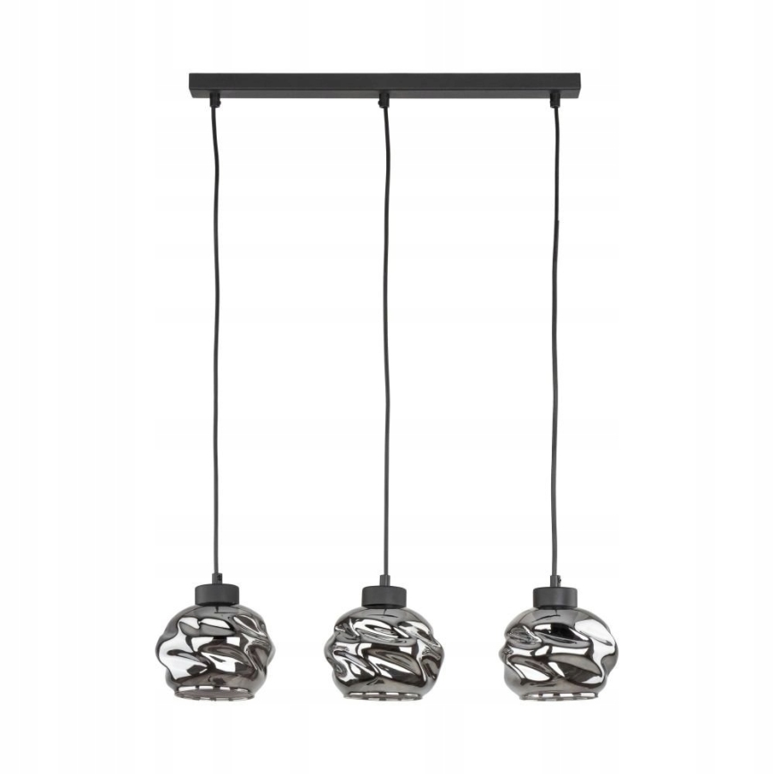Cable-hung pendant light ZULIA 3xE27/15W/230V Black/Smoked Black