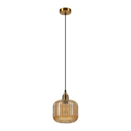 Cable-hung pendant MILOU 1xE27/15W/230V gold/smoked beige