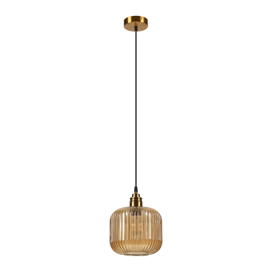 Cable-hung pendant MILOU 1xE27/15W/230V gold/smoked beige