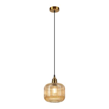 Cable-hung pendant MILOU 1xE27/15W/230V gold/smoked beige