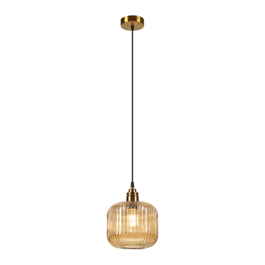 Cable-hung pendant MILOU 1xE27/15W/230V gold/smoked beige