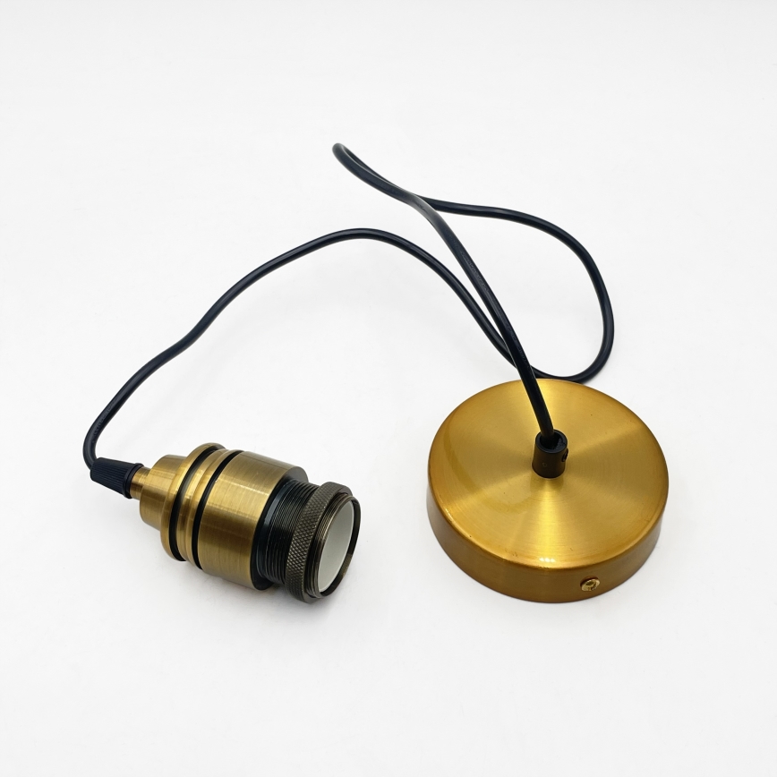 Cable-hung pendant MILOU 1xE27/15W/230V gold/smoked beige