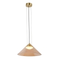 Cable-hung pendant PRESTO 1xGX53/10W/230V Ø 42 cm gold/smoky beige