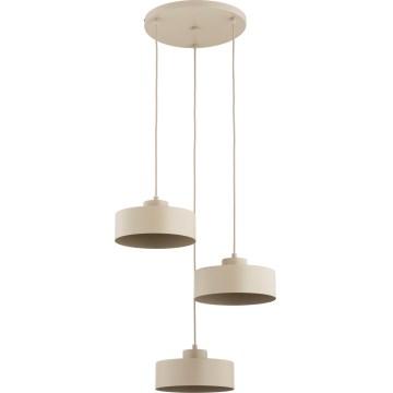 Cable-hung pendant SELIA 3xE27/15W/230V beige