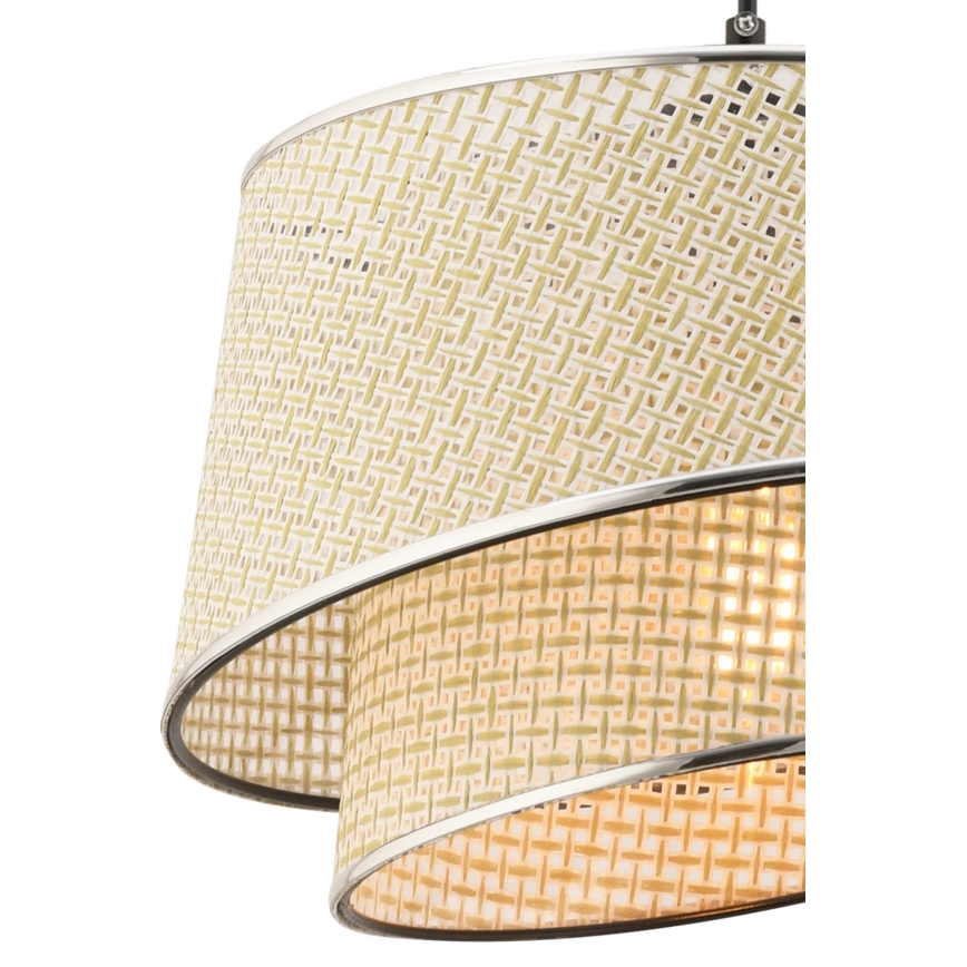 Cable pendant BARETTE 1xE27/60W/230V cream/polished chrome