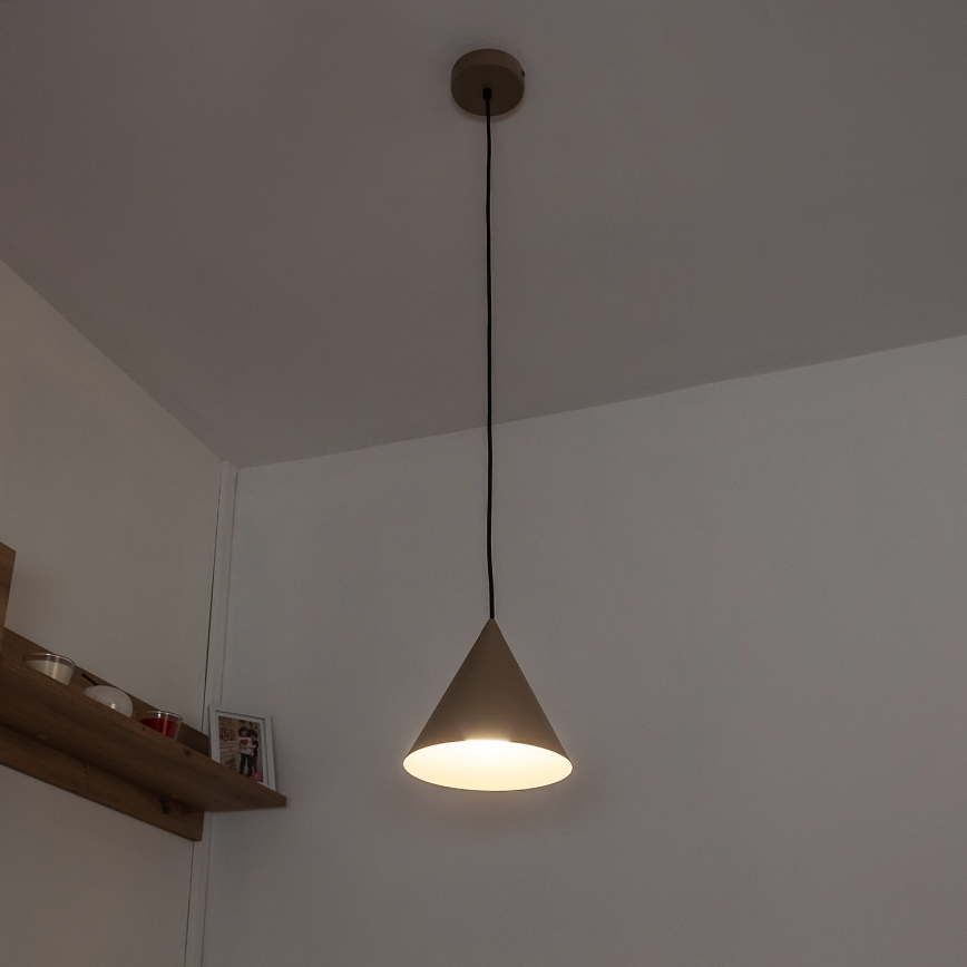 Cable pendant ETNA II 1xE27/15W/230V, Ø 18.5 cm, beige