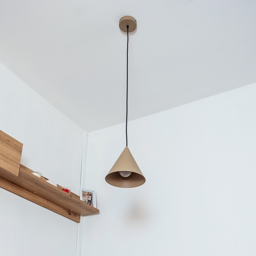 Cable pendant ETNA II 1xE27/15W/230V, Ø 18.5 cm, beige
