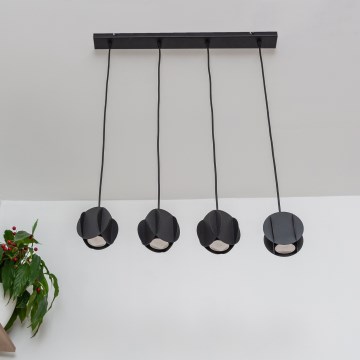 Cable pendant lamp GAMBIT 4xGU10/10W/230V black