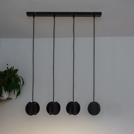 Cable pendant lamp GAMBIT 4xGU10/10W/230V black