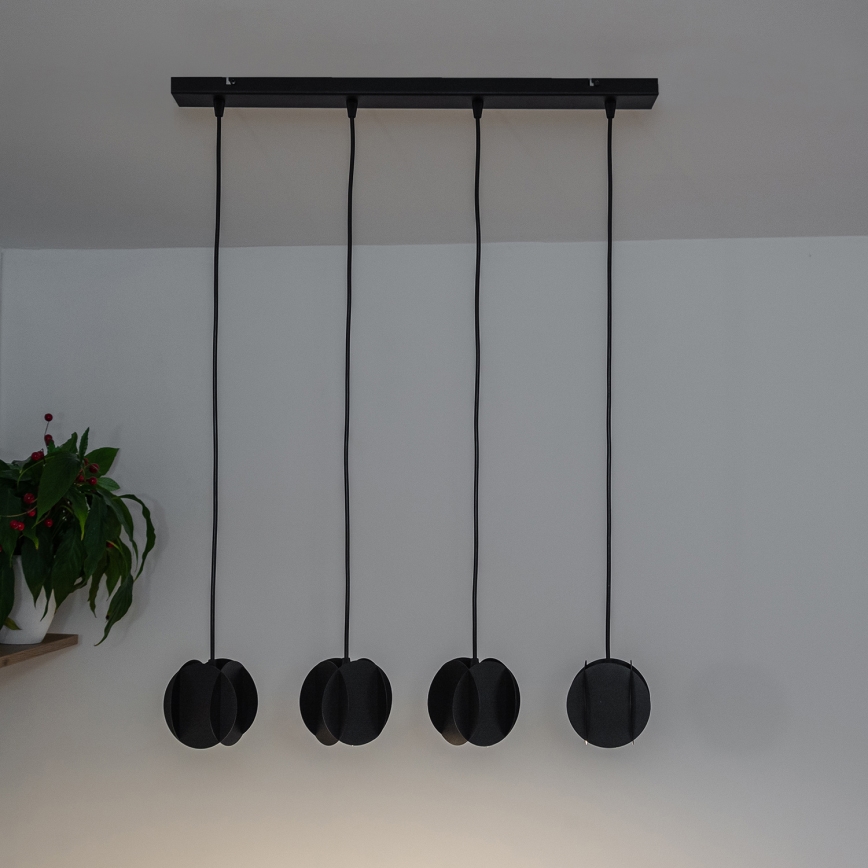 Cable pendant lamp GAMBIT 4xGU10/10W/230V black