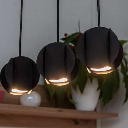 Cable pendant lamp GAMBIT 4xGU10/10W/230V black