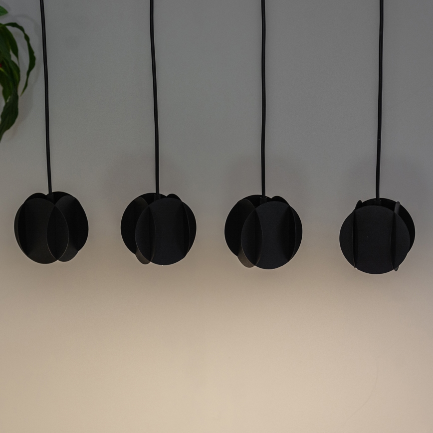 Cable pendant lamp GAMBIT 4xGU10/10W/230V black