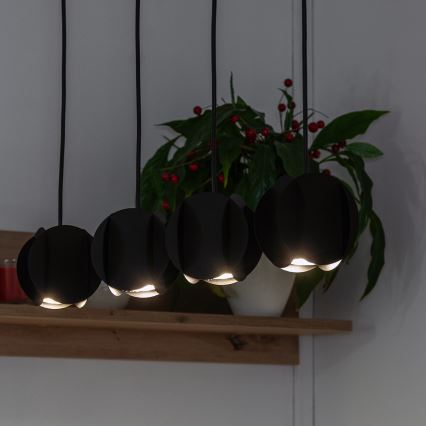 Cable pendant lamp GAMBIT 4xGU10/10W/230V black