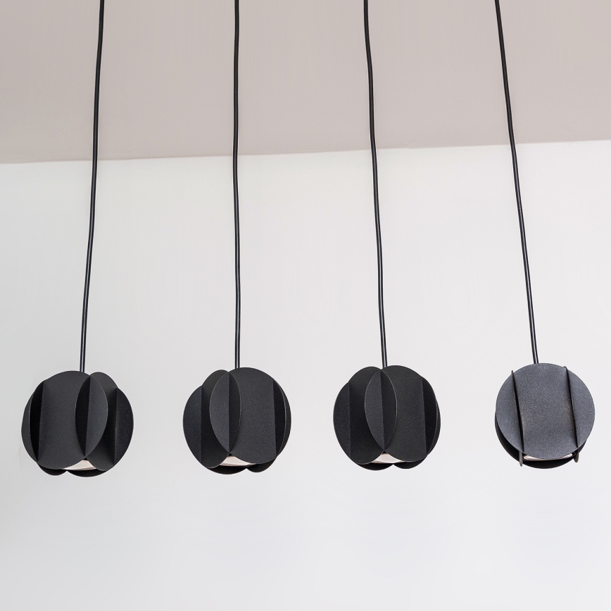 Cable pendant lamp GAMBIT 4xGU10/10W/230V black