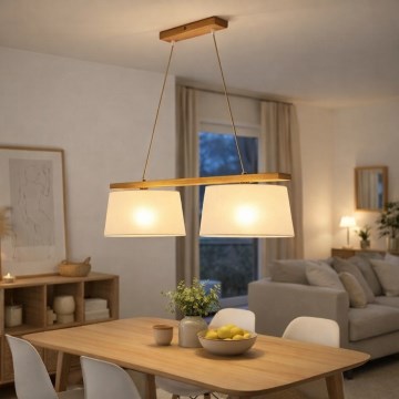 Cable pendant light AIDA 2xE27/60W/230V Ø 35 cm oak