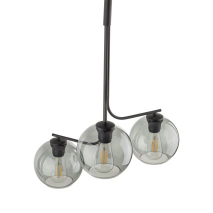 Cable pendant light CESAR 3xE27/15W/230V black/smoked gray