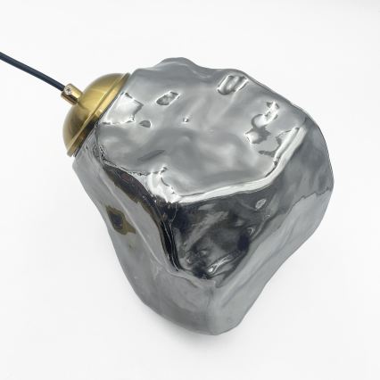 Cable pendant light CRISTAL 5xE14/15W/230V brass/smoked black