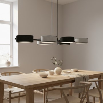 Cable pendant light DRUMZ 6xE14/10W/230V black/grey