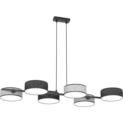 Cable pendant light DRUMZ 6xE14/10W/230V black/grey