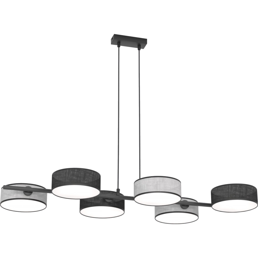 Cable pendant light DRUMZ 6xE14/10W/230V black/grey