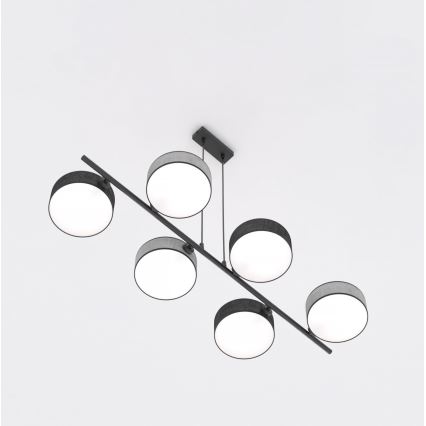 Cable pendant light DRUMZ 6xE14/10W/230V black/grey