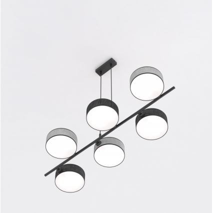 Cable pendant light DRUMZ 6xE14/10W/230V black/grey