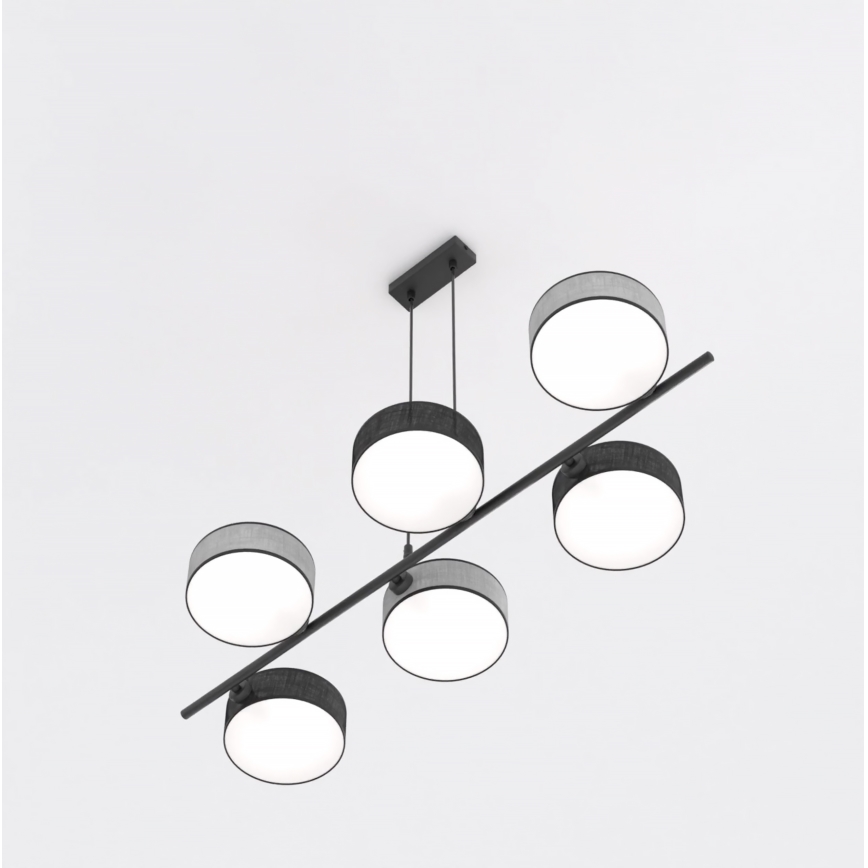 Cable pendant light DRUMZ 6xE14/10W/230V black/grey