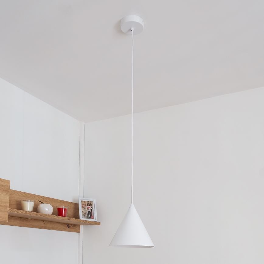 Cable pendant light ETNA 1xE27/15W/230V Ø 18.5 cm white