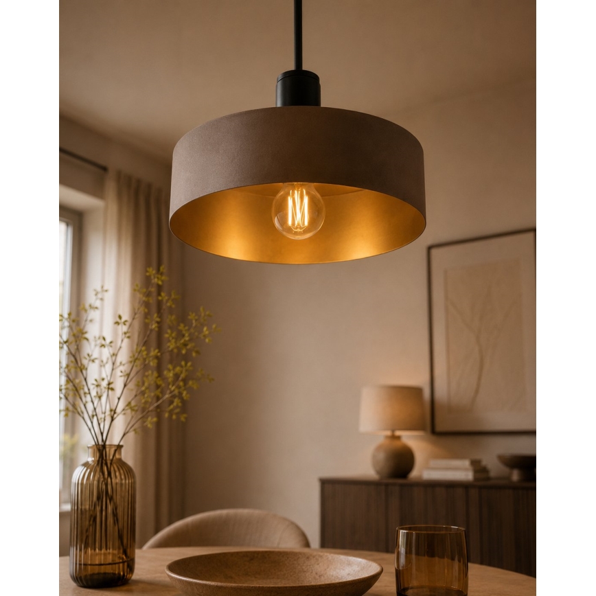 Cable pendant light HAKI 1xE27/60W/230V brown/black