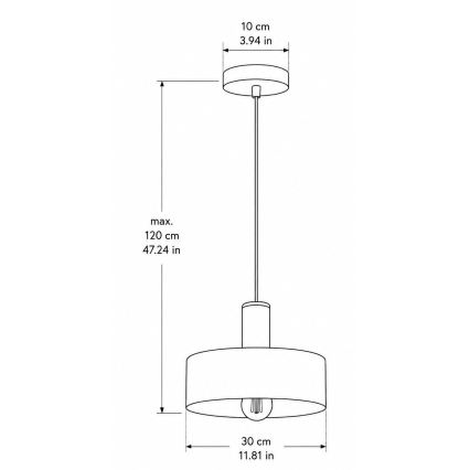 Cable pendant light HAKI 1xE27/60W/230V brown/black