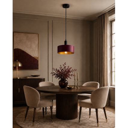 Cable pendant light HAKI 1xE27/60W/230V wine/black
