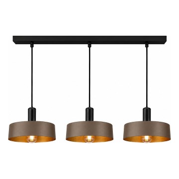 Cable pendant light HAKI 3xE27/60W/230V brown/black