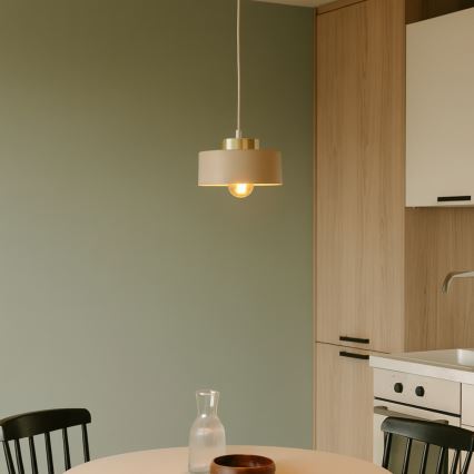 Cable pendant light IGNIA 1xE27/60W/230V beige/gold