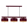 Cable pendant light IGNIA 3xE27/60W/230V burgundy/gold