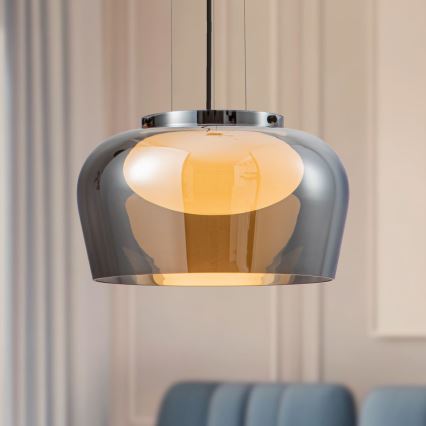 Cable pendant light INSIEME 1xGX53/10W/230V Ø 38 cm smoked black