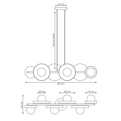 Cable Pendant Light MODEL 6xG9/8W/230V Beige