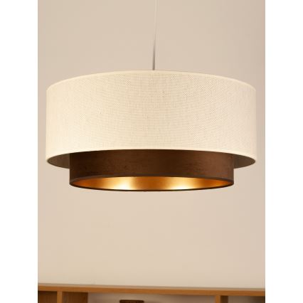 Cable pendant light NATIA 1xE27/60W/230V dia. 45 cm white/brown