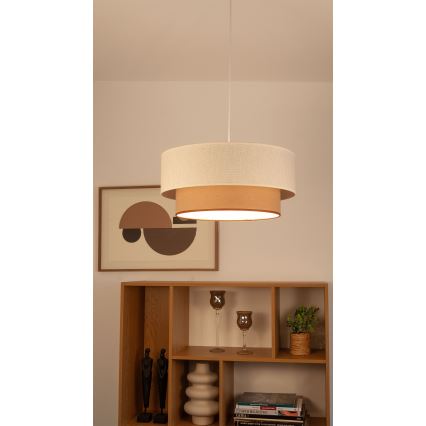 Cable pendant light NATIA 1xE27/60W/230V Ø 45 cm white/brown