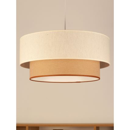 Cable pendant light NATIA 1xE27/60W/230V Ø 45 cm white/brown