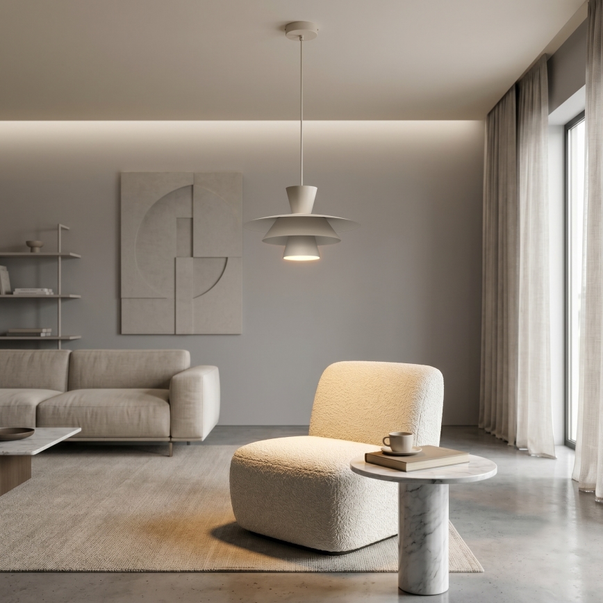 Cable pendant light PLATO 1xE27/15W/230V beige