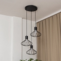 Cable Pendant Light SOLANO 3xE27/15W/230V Black/Polished Chrome