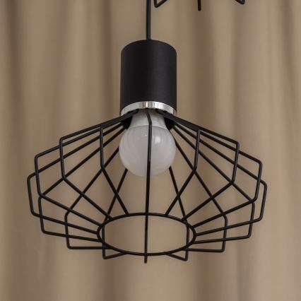 Cable Pendant Light SOLANO 3xE27/15W/230V Black/Polished Chrome