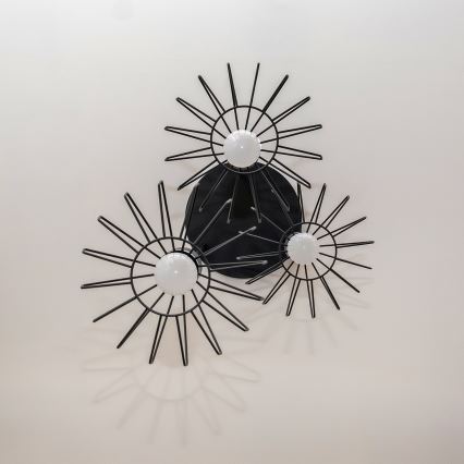 Cable Pendant Light SOLANO 3xE27/15W/230V Black/Polished Chrome