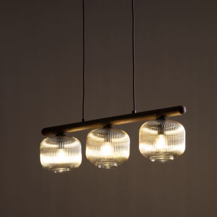 Cable pendant SALVIA 3xE14/10W/230V brown/smoked brown