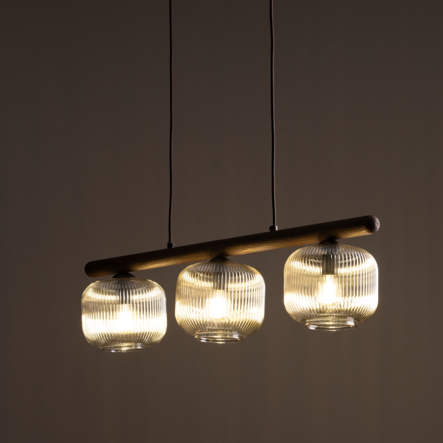 Cable pendant SALVIA 3xE14/10W/230V brown/smoked brown