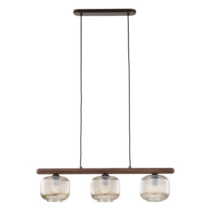 Cable pendant SALVIA 3xE14/10W/230V brown/smoked brown