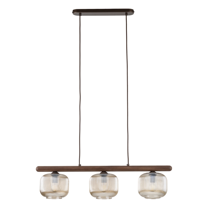 Cable pendant SALVIA 3xE14/10W/230V brown/smoked brown