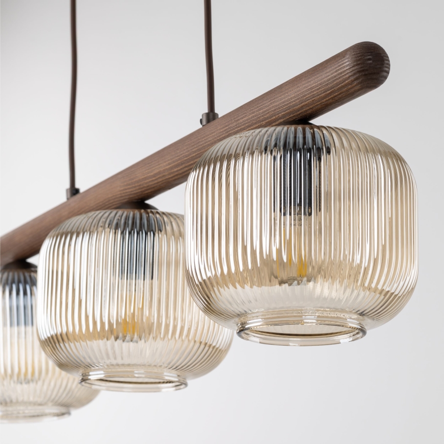 Cable pendant SALVIA 3xE14/10W/230V brown/smoked brown